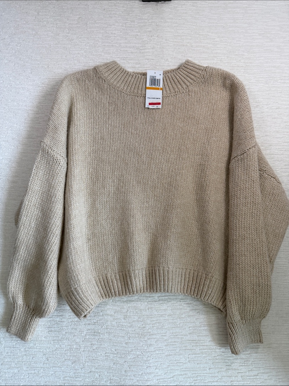 Hippie Rose Oatmeal Pullover Crewneck Sweater NWT